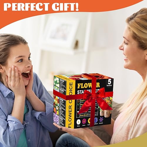 Miniatura 7 de Kit de iniciación de jardín de margaritas para interiores con herramientas de jardinería, bolsas de yute, marcadores, discos de tierra y tijeras,