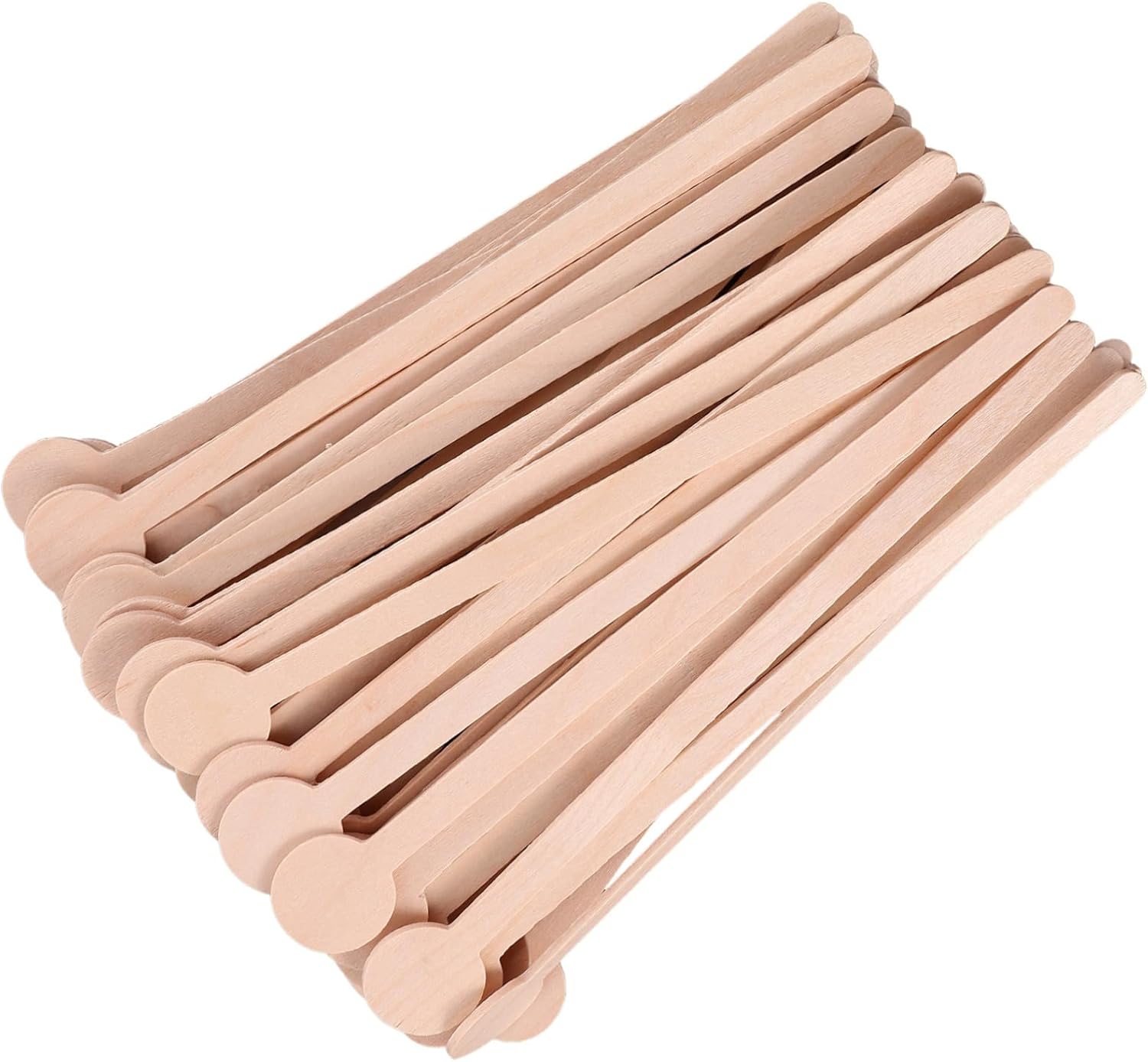 50pcs Wooden Stirring Rods Long Handle Whisking Sticks for Cocktails Coffee and Beverages Disposable Drink Stirrer for Parties Bars and Home Use