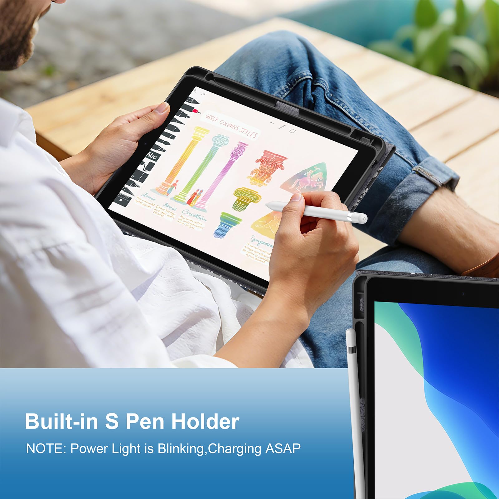 Supveco Funda con teclado para iPad de 9ª/8ª/7ª generación de 10.2 pulgadas