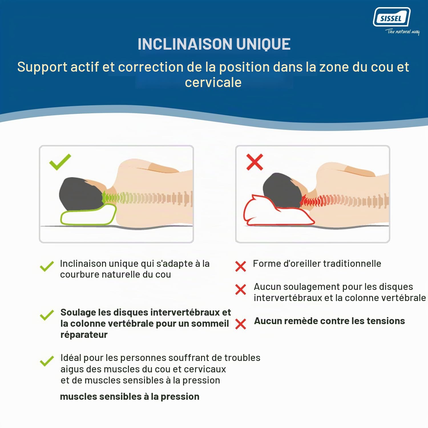 OREILLER SISSEL SOFT (taie incluse)
