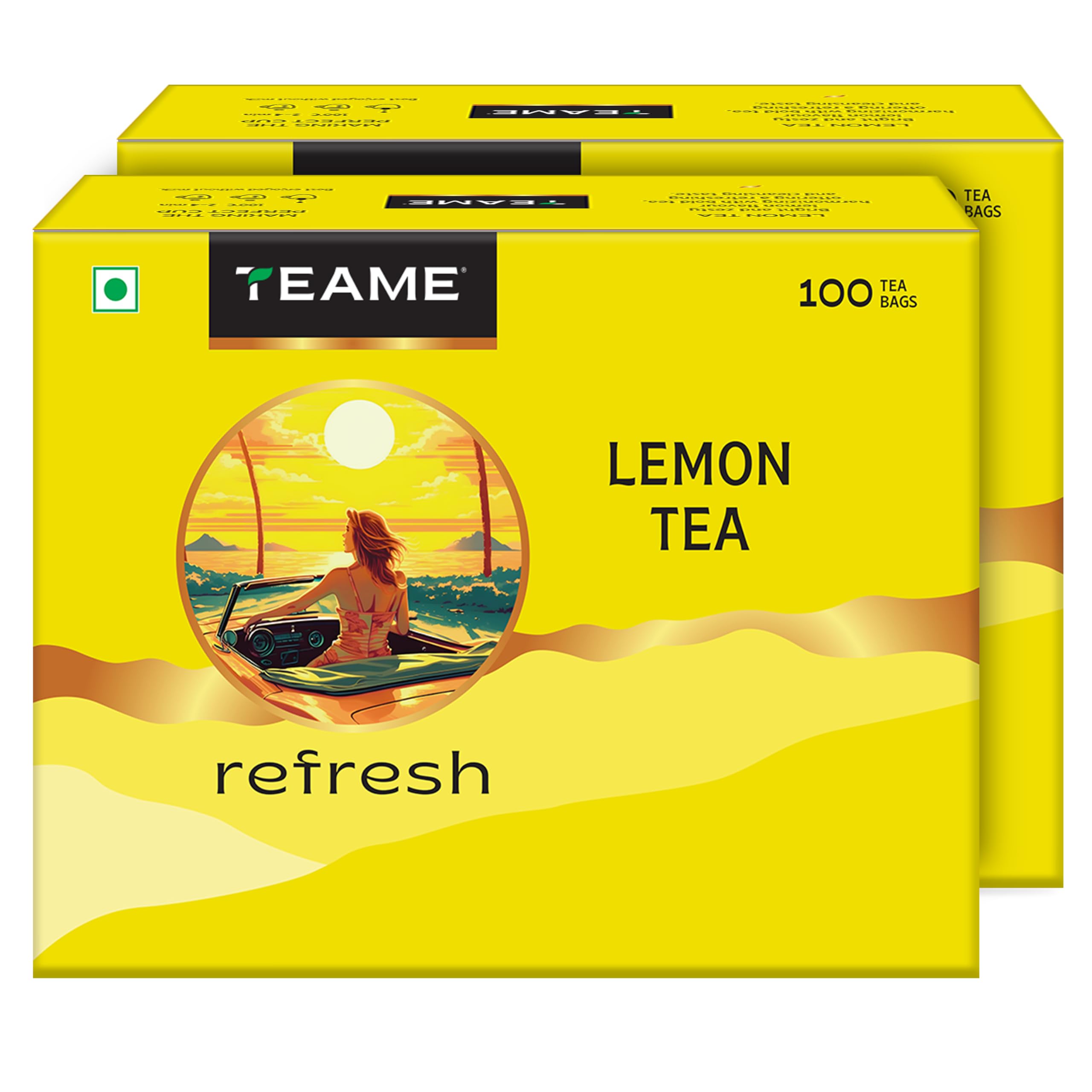 TE-A-ME Lemon Tea 100 Bags | Lemon Black Tea | Pack of 2 (100 Bags x 2)-image-12