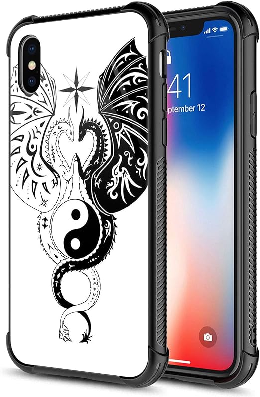 Amazon Com Carloca Iphone Xr Case Black White Dragon Yinyang Tai Chi Iphone Xr Cases For Girls Boys Graphic Design Shockproof Anti Scratch Hard Back Case For Apple Iphone Xr Cell Phones Accessories