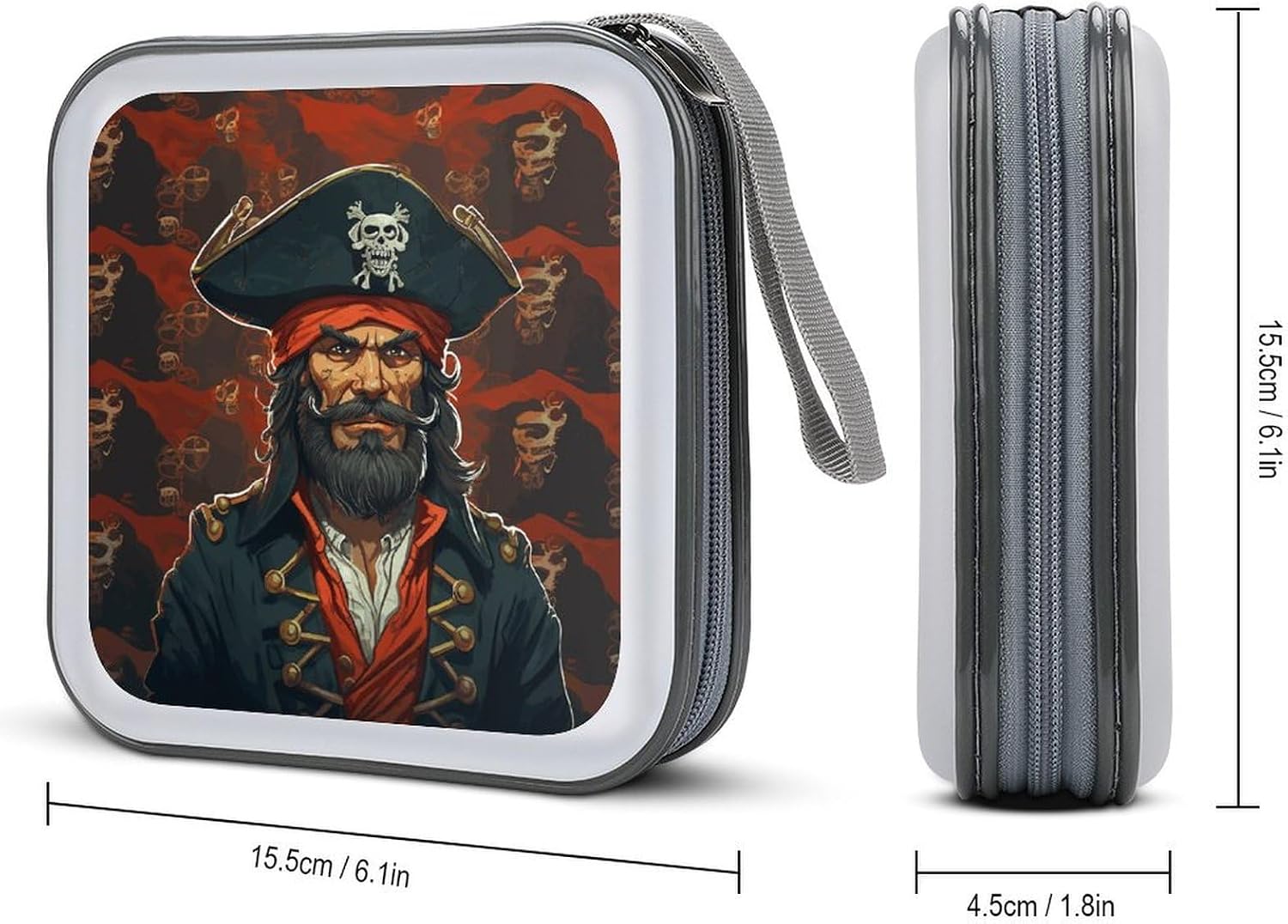 Pirate Captain DVD Case 40 Capacity Protective Storage Organizer Binder Booklet Album Portable Disc Wallet Car CD Disk Holder Hard Plastic CD Cases CD DVD Case Holder