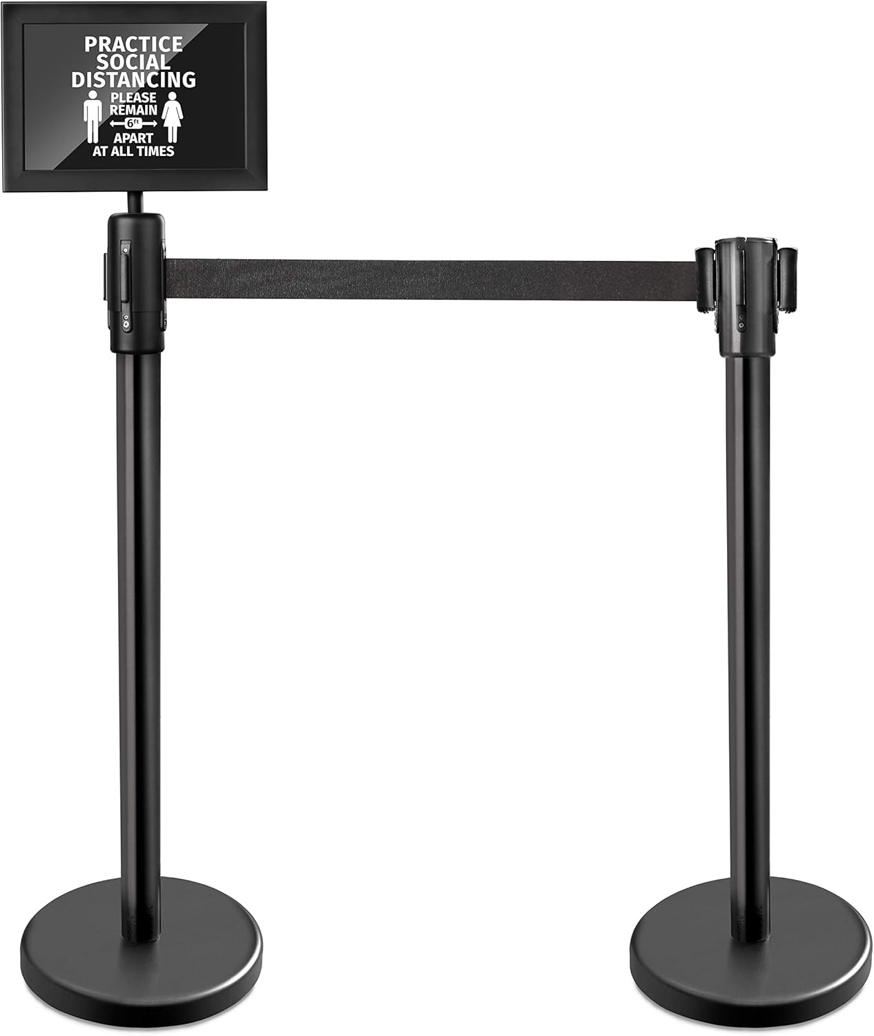 New Star Foodservice 1028775 Commercial-Grade Stanchion Top Sign Frames, Landscape, Black