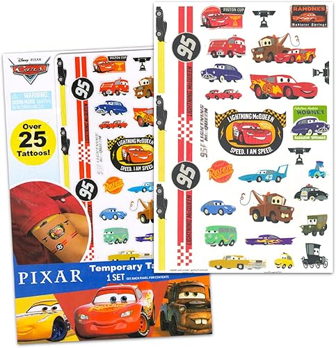 Miniatura 5 de Lonchera de Disney Cars para niños, paquete con bolsa de almuerzo con aislamiento premium Lightning McQueen más tatuajes, botella de agua para niños