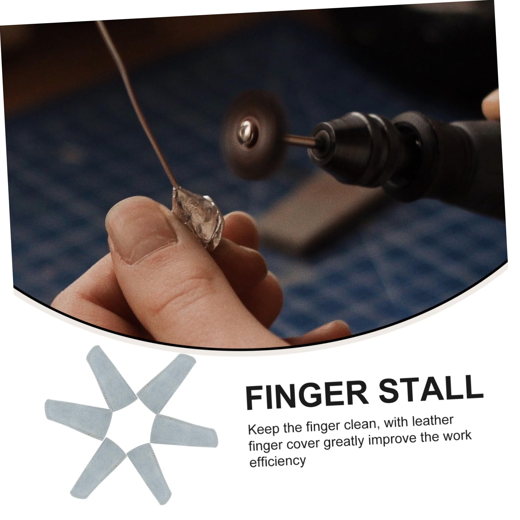 Didiseaon 5pcs Leather Jewelry Making Finger Guard Crochet Finger Shield Heat Insulation Sleeve Injury Prevention Protectors Random Color