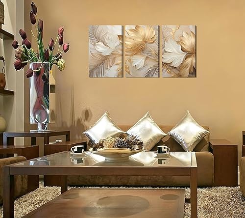 Miniatura 2 de Lienzo botánico abstracto moderno de oro, arte de pared, plantas de moda, decoración de pared, imágenes de hojas claras, póster de lujo, impresiones