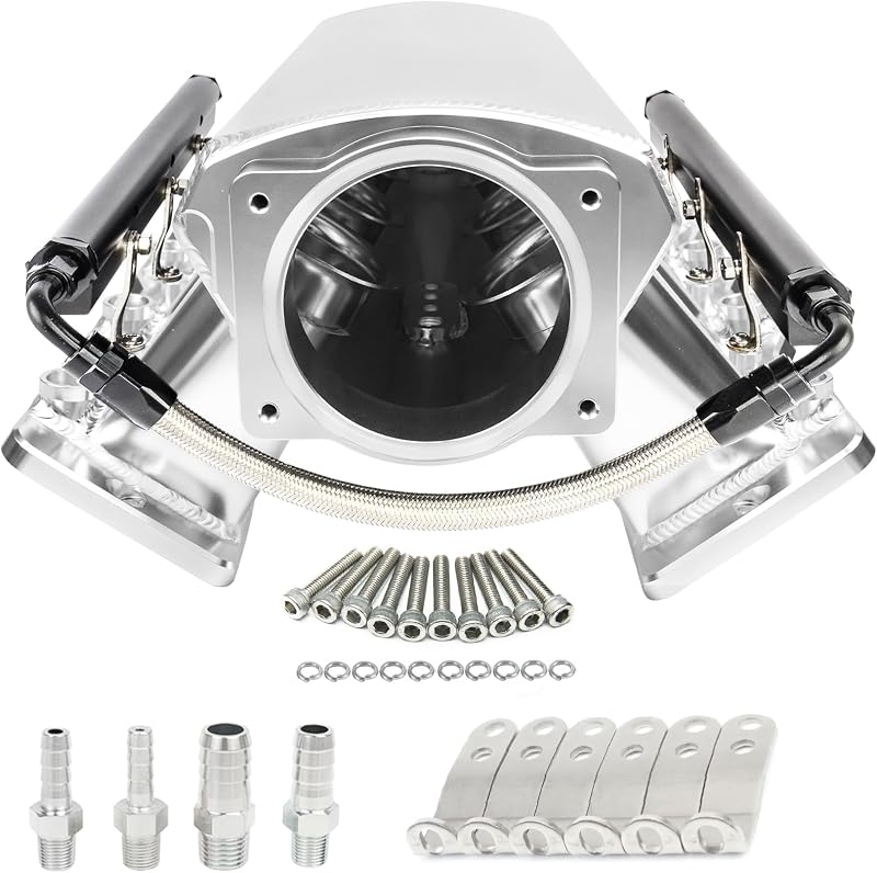 Coletor de admissão GSTP 102 mm para LS LS1 LS2 LS6 com entrada Cathedral Port – Prateado