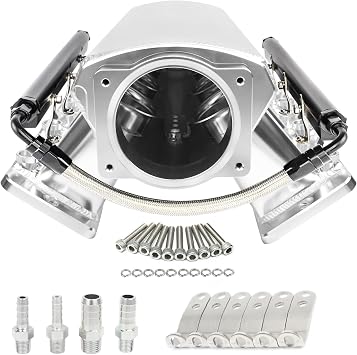 For LS LS1 LS2 LS6 Intake Manifold with Cathedral Port Compatible with Chevy 4.8 5.3 5.7 6.0 L 92MM Silver