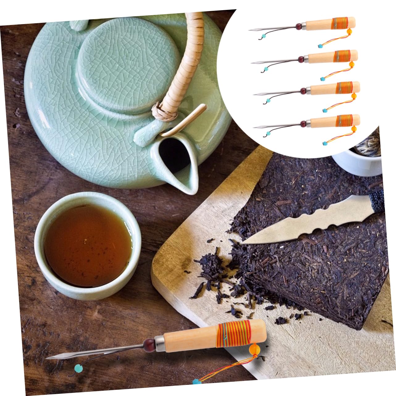 Cabilock Ssorted Tea Ceremony Tools Set Tea Needle Pu-erh Tea Cutters Tea Brick Needle Prying Tea Brick Cutter Tea Cone Cutter