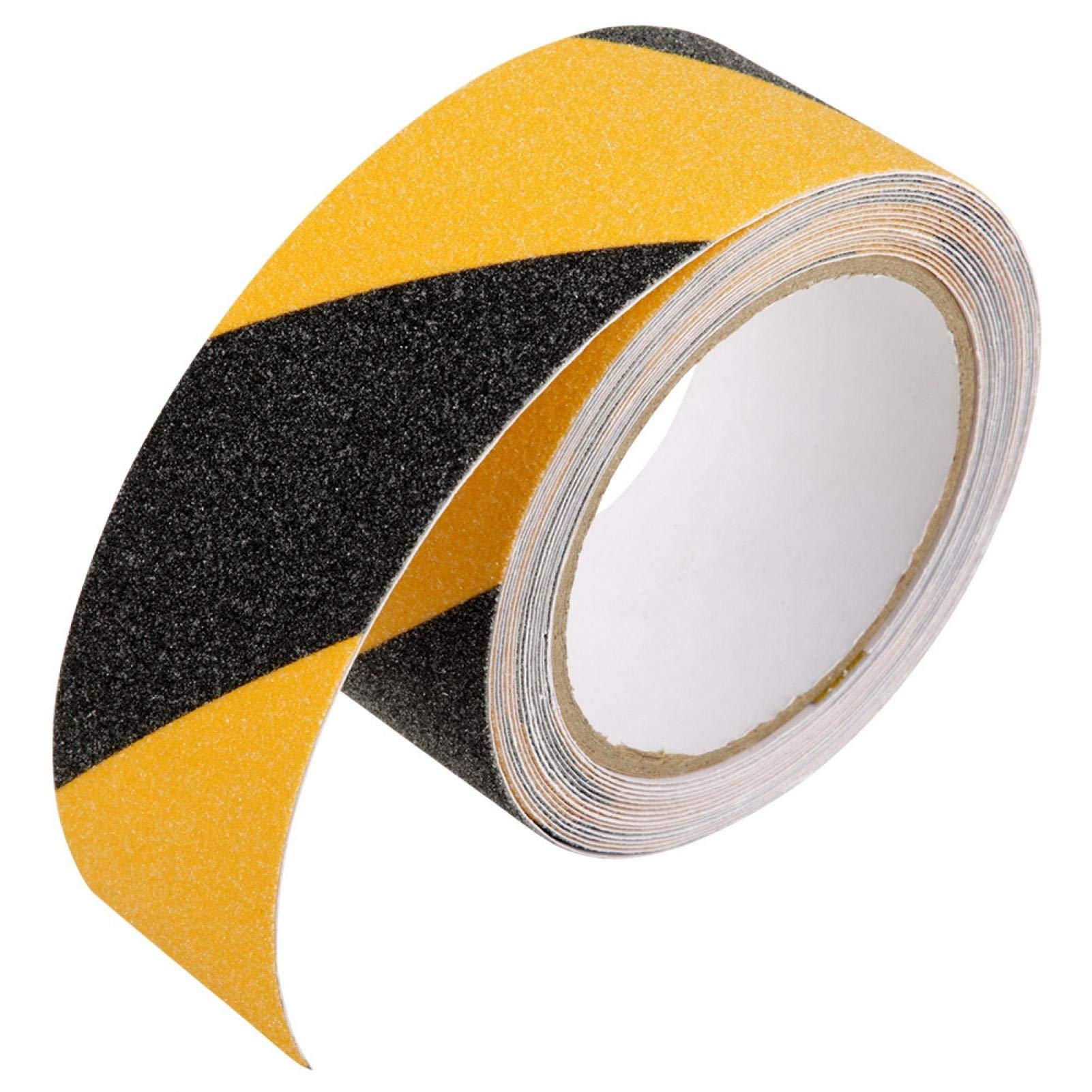 Anti Slip Tape Clear, 5cm x 5m Self-adhesion PVC Anti Slip Tape Wearproof Adhesive Safety Flooring Fit for Steps, Ladders, Ramps, Trailers(Yellow and Black)