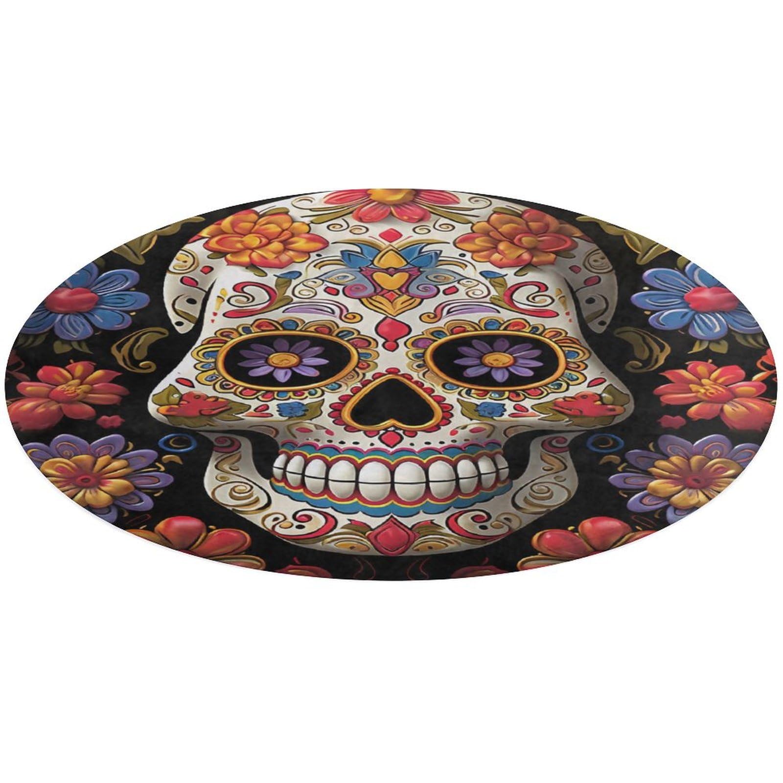 Alfombra pequeña lavable de calaveras de azúcar para suelo de baño