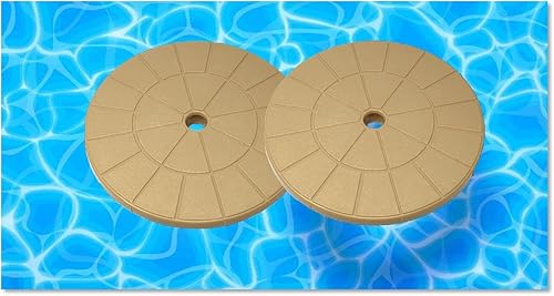 Miniatura 3 de JSP Manufacturing Paquete de 2 tapas de cubierta de desnatador de piscina de color marrón claro, tapa de cubierta de depósito de residuos de 9 18