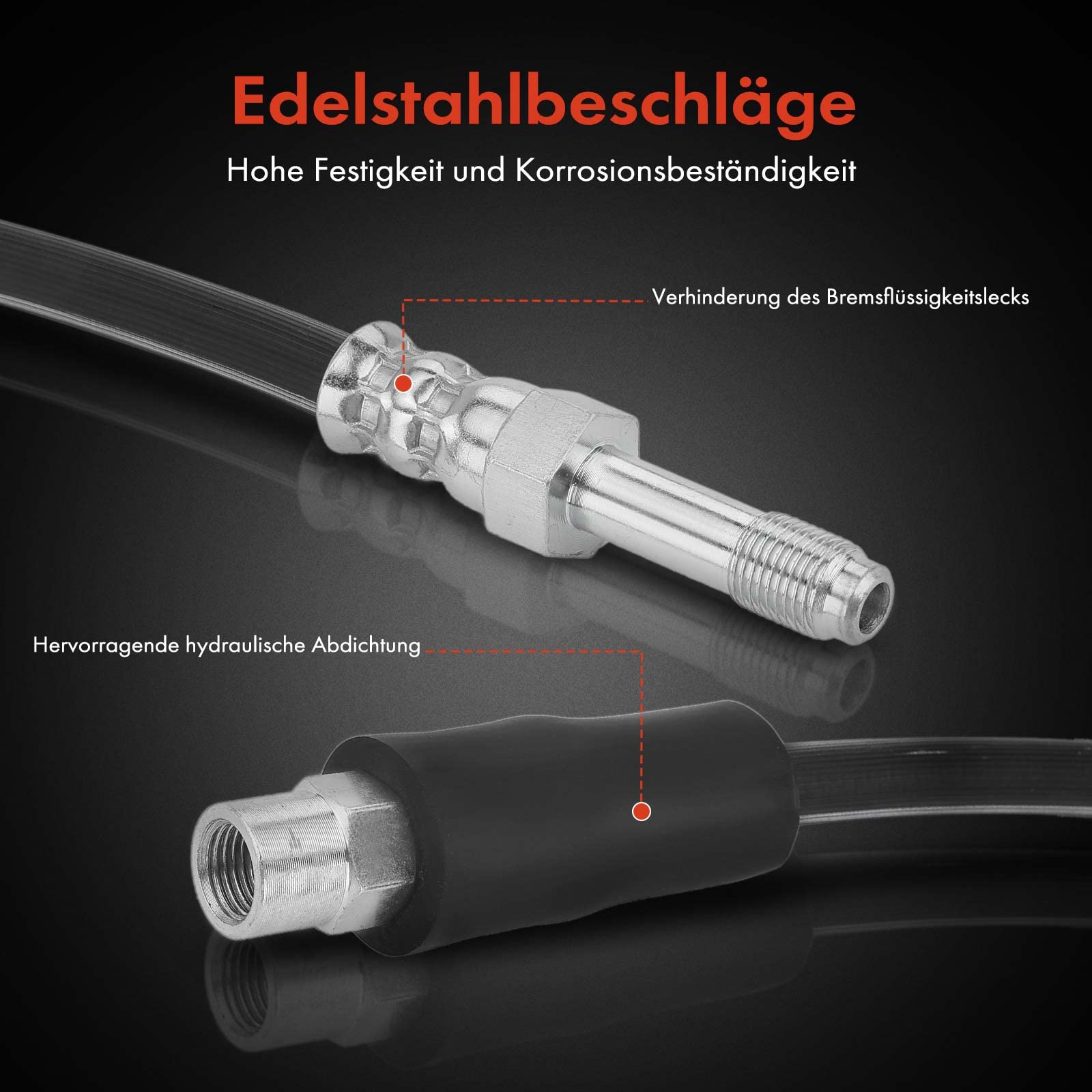 Frankberg Bremsschläuche 2er Set - Kompatibel Mit BMW 5er E39 & 7er E38 | Vorne/Hinten Links/Rechts Ersatzteile