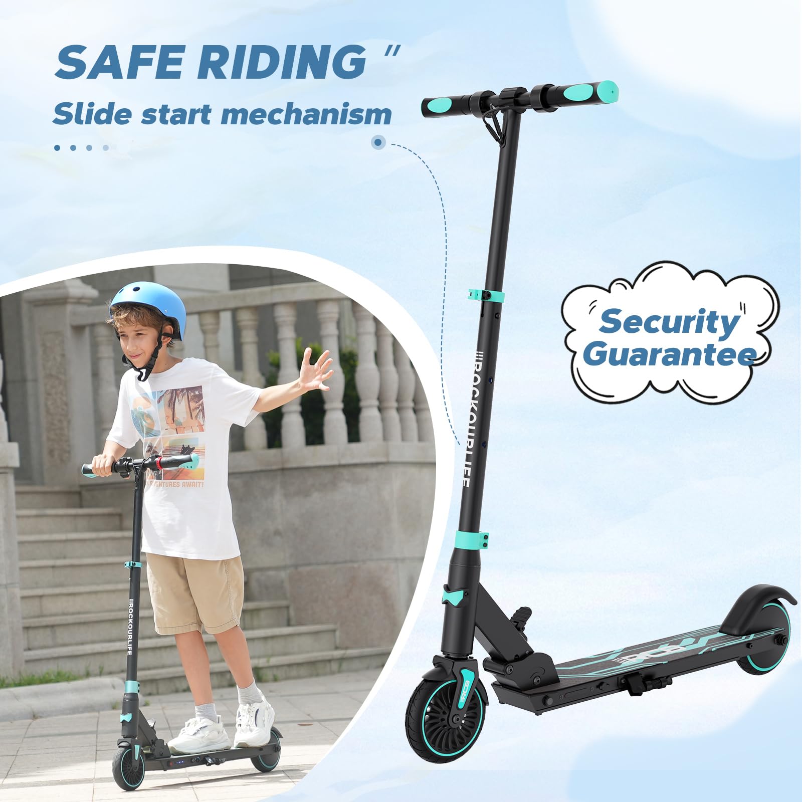 RCB R15 Elektroroller Kinder ab 8-12-16 Jahre, Faltbarer E Scooter, Max 20km/h, Reichweite 16KM, Nur 7.55kg, 3 Höhenstufen einstellbar,250W Motor, 5.5" Kinder E-Roller