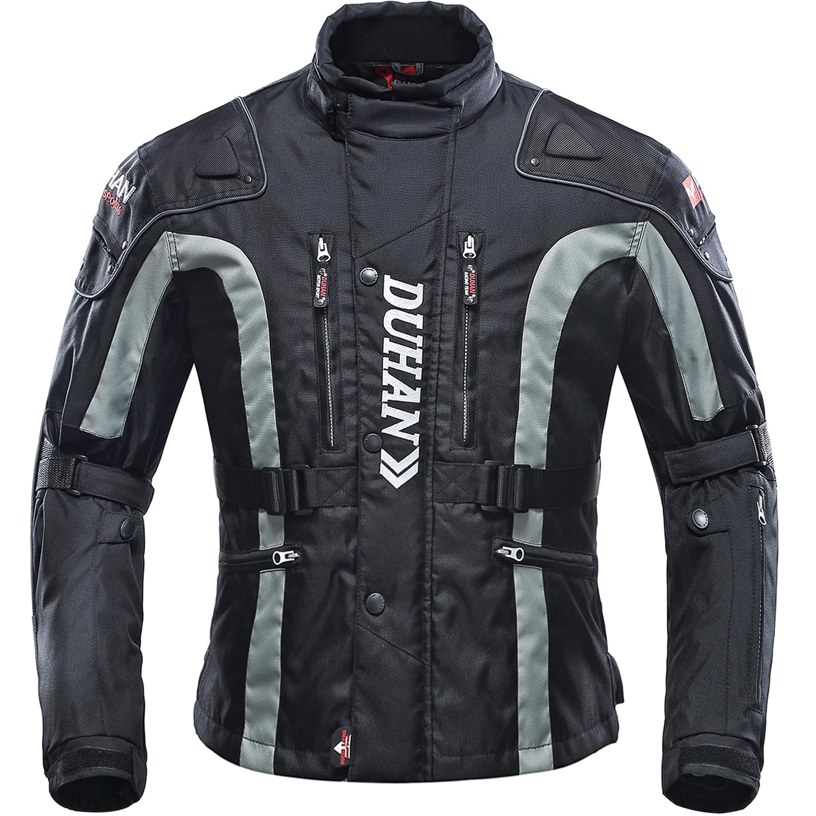DUHAN All-season Motorcycle Jacket for Men with Removable Liner & External Armor CE Level 1 Certified Windproof Water-Resistant 600D Oxford Riding Jacket for Touring Commuting Adventure