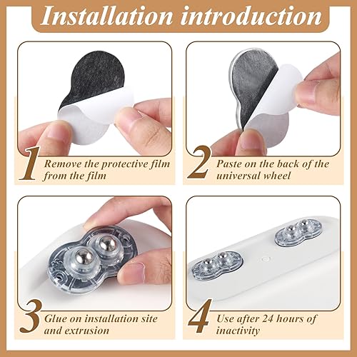 Miniatura 4 de Leumoi 16 ruedas giratorias autoadhesivas para electrodomésticos, deslizadores para electrodomésticos, ruedas giratorias de 360 universales para