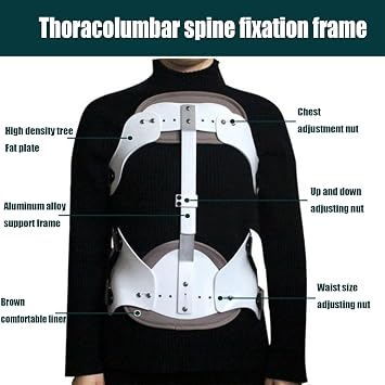 Adjustable Thoracolumbar Spine Support, Thoracic Spine Fracture Fixator, Post-Operative Rehabilitation Protective Gear for Lumbar Fractures