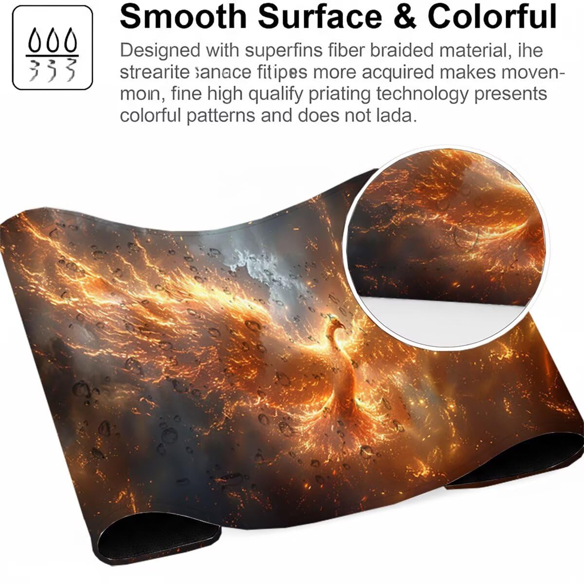 Tappetino per Mouse Gaming XXL 1200x600x3mm – Ufficio Mousepad Grande Migliora la Velocità e la Precisione Tenuta Stabile Sottomano per Ufficio e Casa Accessori Scrivania Animale Astratto LMDT12422