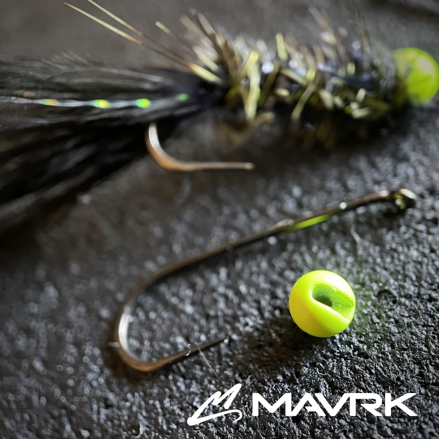 100 pc Chartreuse Slotted Tungsten Bead Set. Four sizes - 4mm, 3.5mm, 3mm, 2.5mm. Fly Box Included