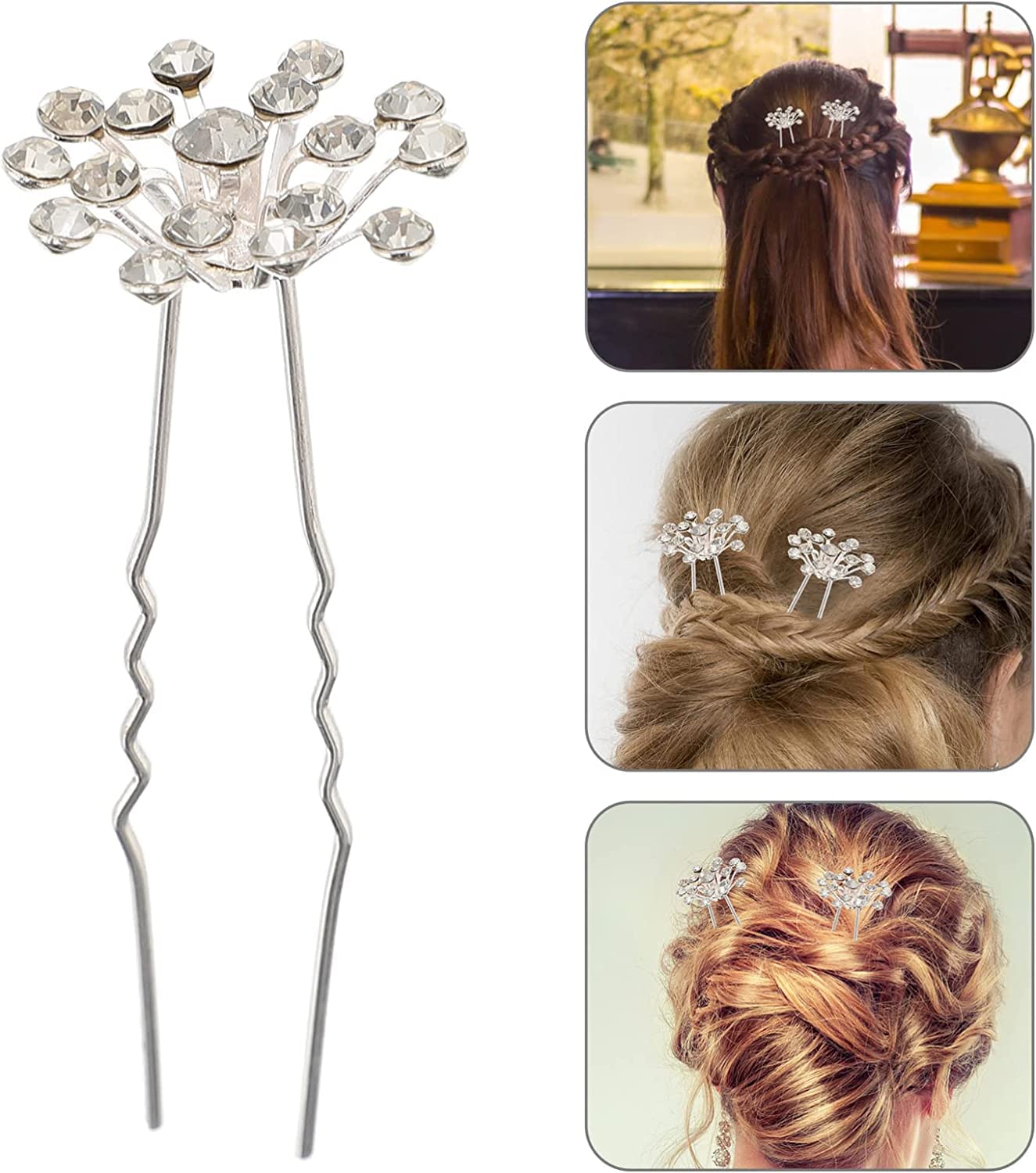 Forcine for capelli ， Fermagli for capelli for donna ， 40 pezzi Copricapo Spose Elegante Forcella Capelli Spilla da sposa Accessorio Ragazze Perle Chic Updo Chignon Gypsophila Damigelle d'onore Fiore