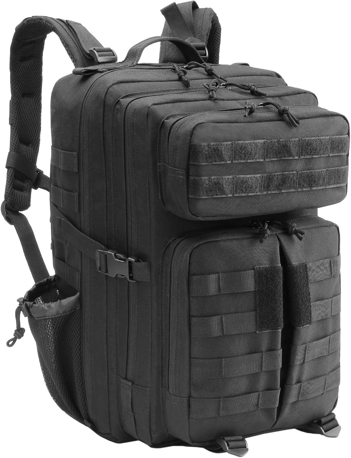 MINGPINHUIUS Military Tactical Hiking Backpacks: 45L Assault Rucksack MOLLE Daypack for Men and Women for Outdoor Treeking Camping (Black)