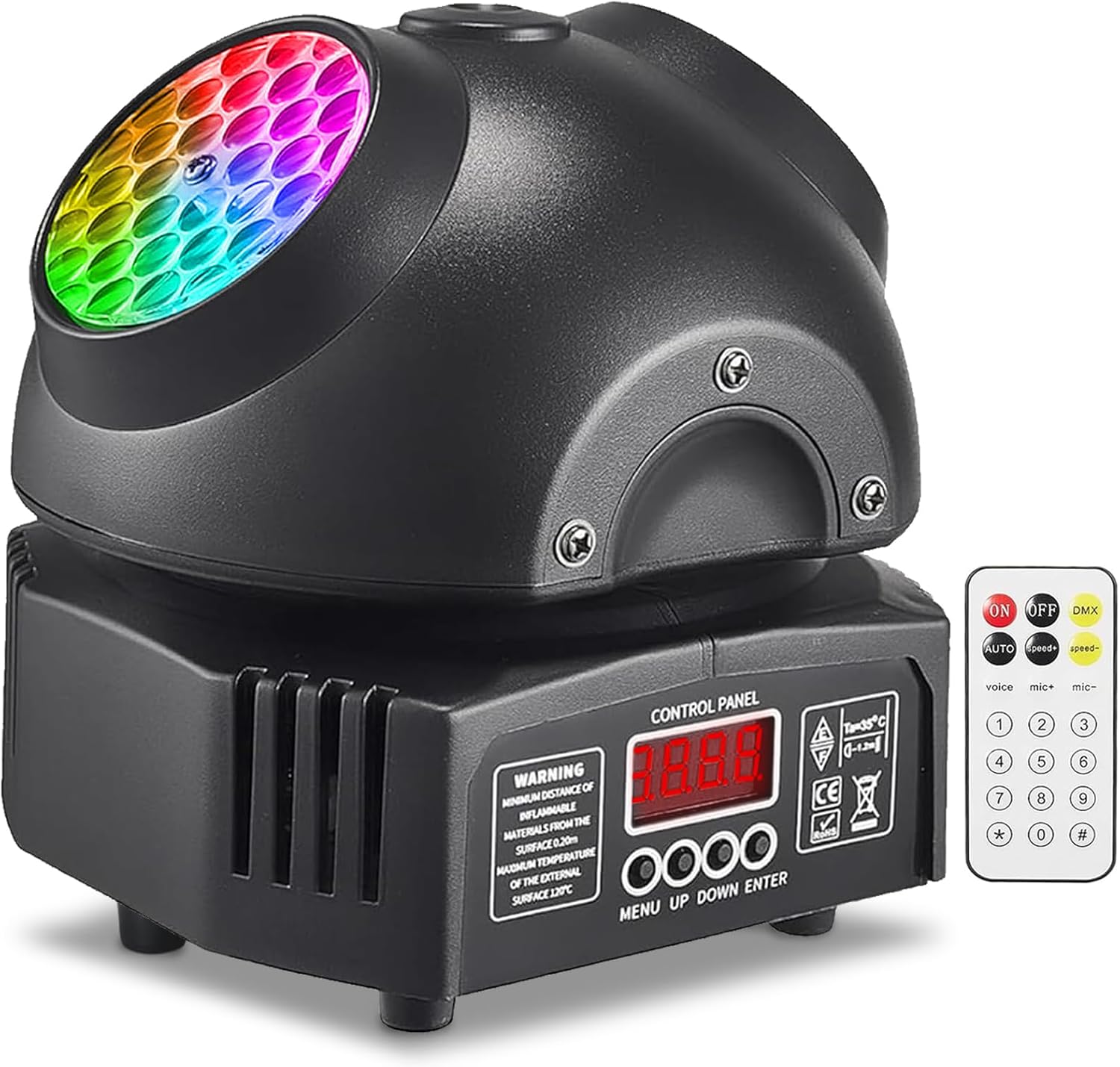 Moving Head Light RGBW LED DJ Stage Lights with 11ch DMX Control and Sound Activation for Party Home KTV Bar