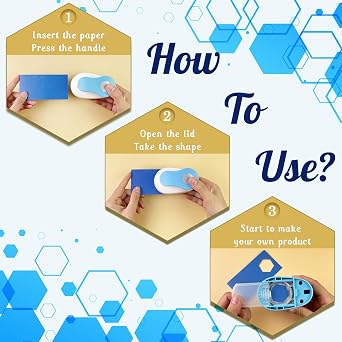 ECOHU Hexagon Punch for Paper Crafts, Size 1.3-Inch, Hexagon Hole Cutter, Hexagon Shape for Greeting Card Making, Handmade Scrapbooking, DIY Arts