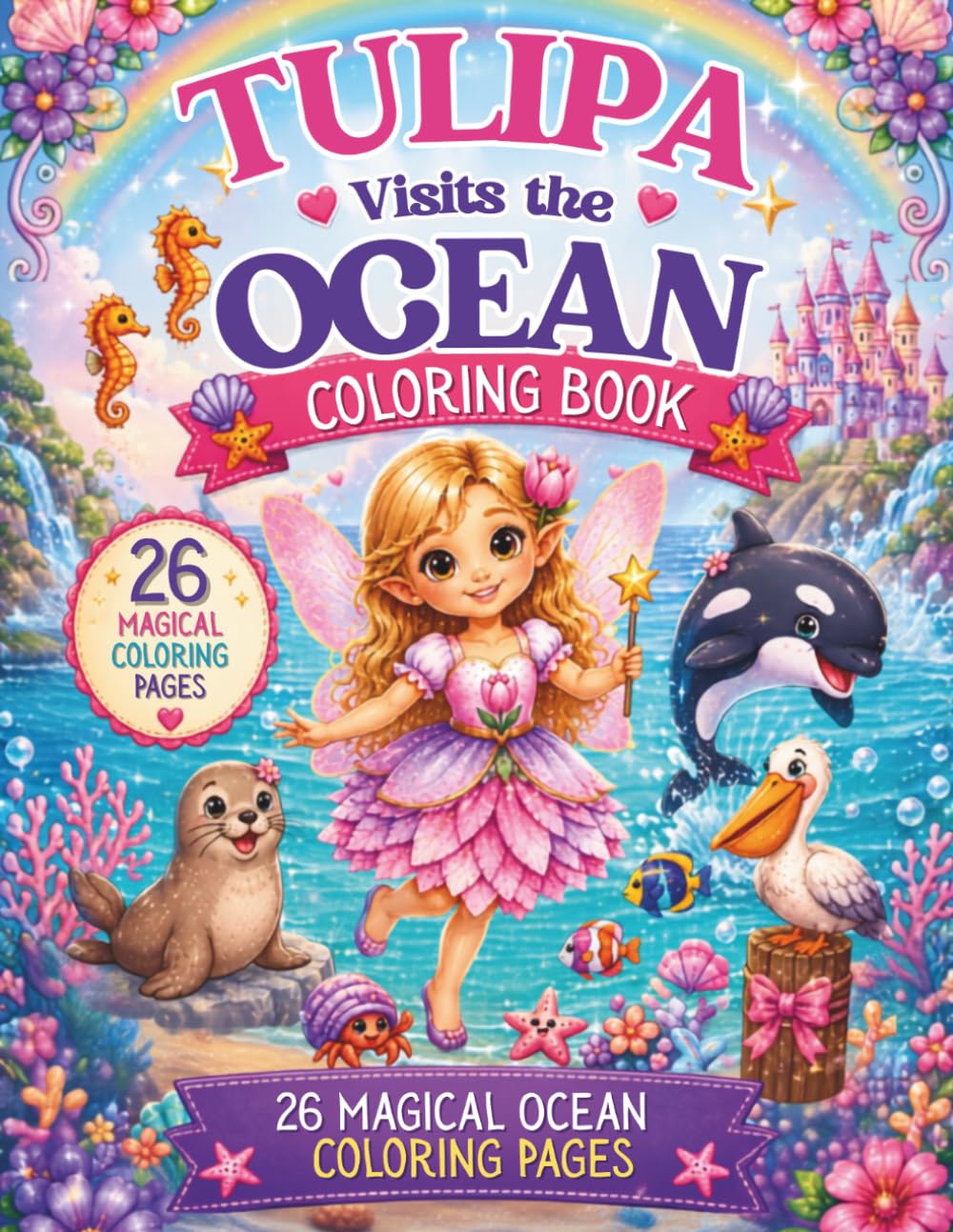 Tulipa Visits the Ocean Coloring Book: A Captivating Fairy Marine Animals Coloring Book for Kids (The Tulipa Fairy Princess Adventure Series)