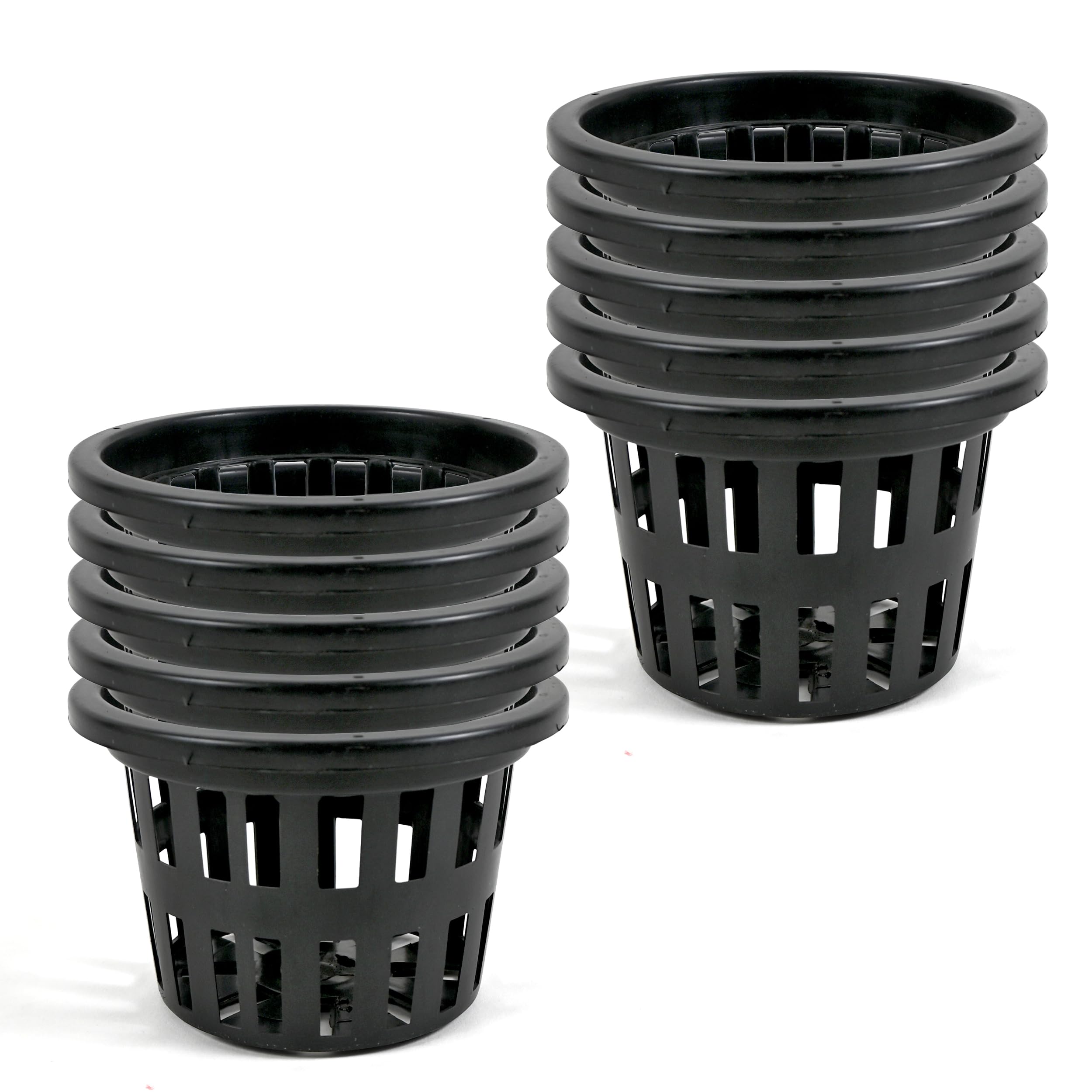 YK PLASTICS Plastic Orchid Plant Pot - (5inch Dia) 10Pcs Set - Net Pots for Hydroponic Garden, Gardening Pots for Orchid with Holes - Black-picture-11