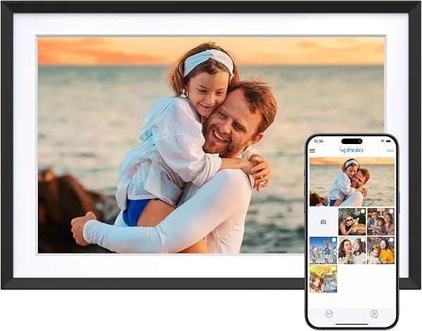 Dragon Touch 10.1'' WIFI Digital Picture Frame - 1280*800 HD IPS Touch Screen Digital Photo Frame Display, Auto-Rotate, Share Photos/Videos Instantly via Free App Best Gifts for Birthday, Wedding, Mom