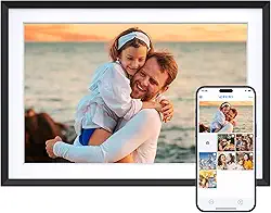 Dragon Touch Porta-Retratos Digital Wi-Fi De 10,1'' - Tela Sensível Ao Toque Hd Ips 1280*800, Rotação Automática, Compartilhamento Instantâneo Fotos E Vídeos Por Meio Aplicativo Gratuito. Melhores P