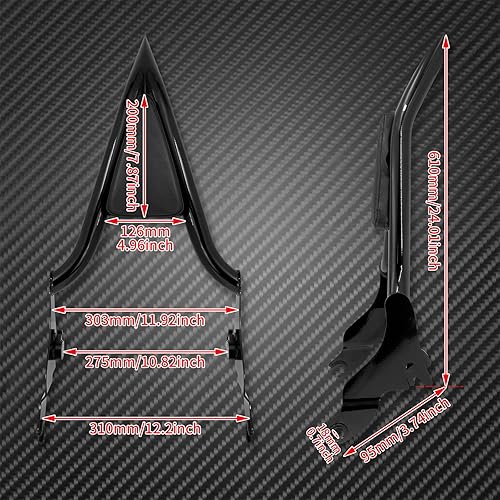 Miniatura 6 de HCmotorku Respaldo de pasajero desmontable para motocicleta con almohadilla de cojín para Harley Touring Road King Street Glide Electra Glide Road