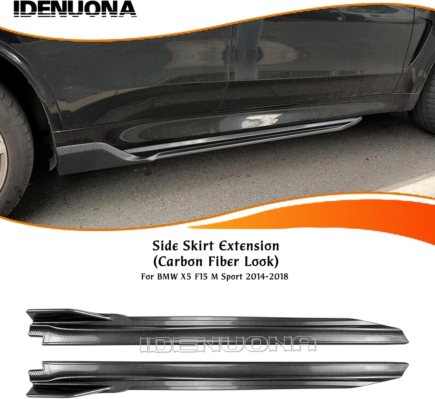 Side Skirt Cover Trim for for BMW X5 F15 M Sport 2014-2018 Black