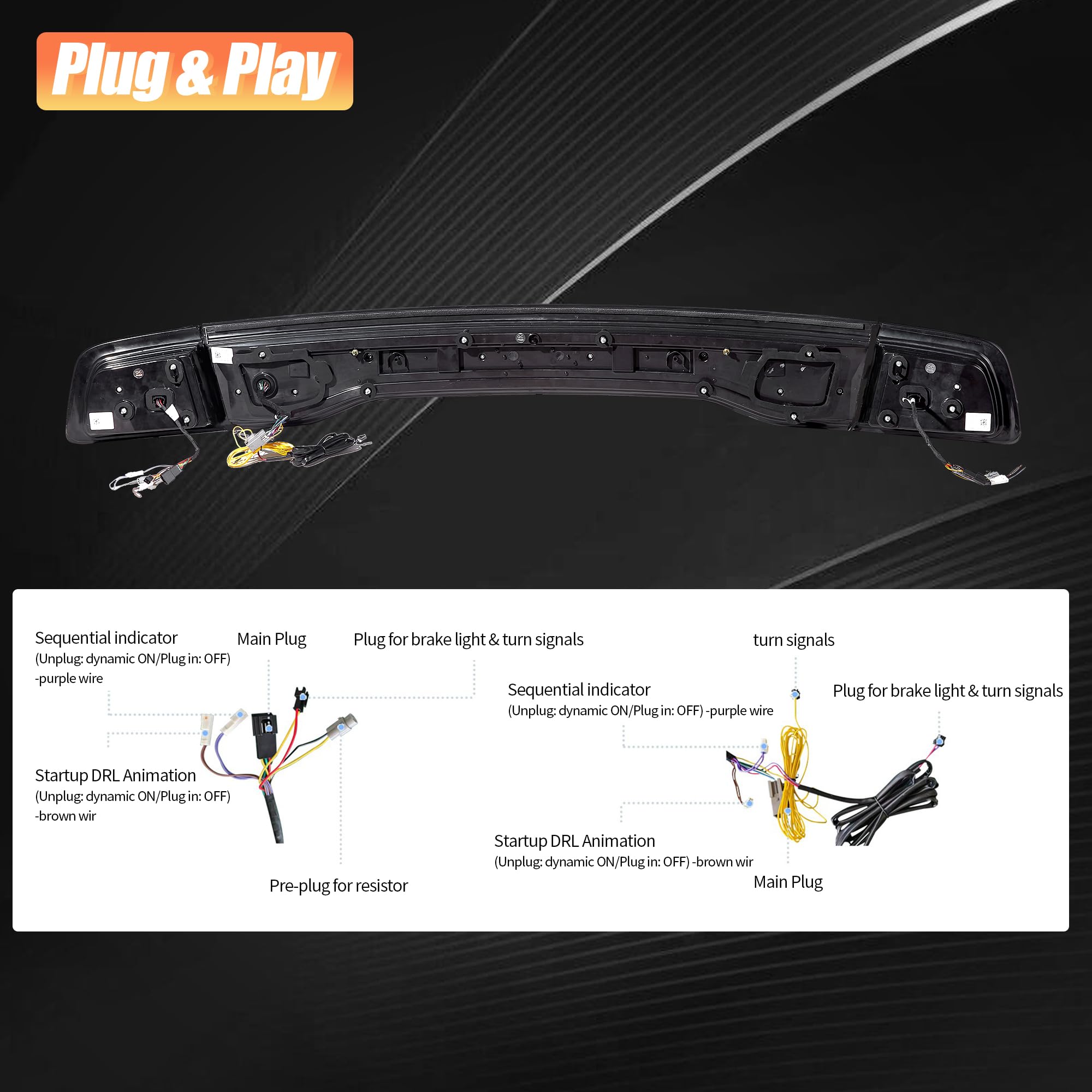 VLAND Pilotos traseros LED para Charger 2011-2014, Con luces diurnas dinámicas e intermitentes