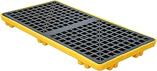 2 Drum Modular Spill Containment Pallet | 2000LBS Capacity | Leakproof Stackable Industrial Tray | 48"x24"x4"
