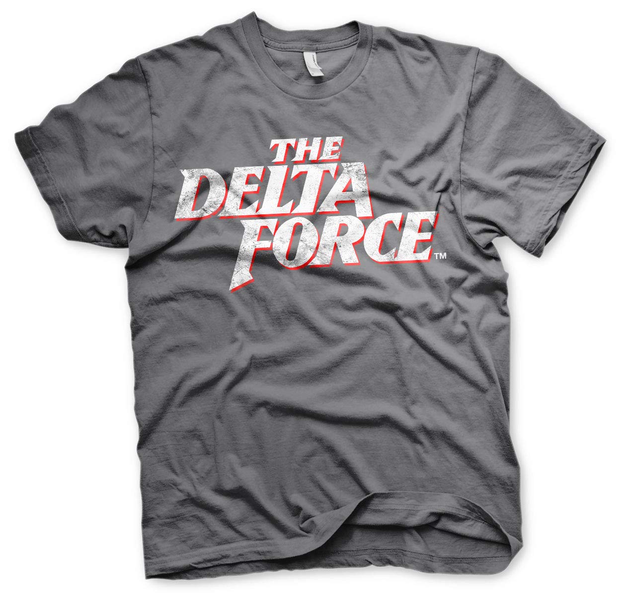 Chuck Norris Officially Licensed The Delta Force Washed Logo Mens T-Shirt (Dark Grey)