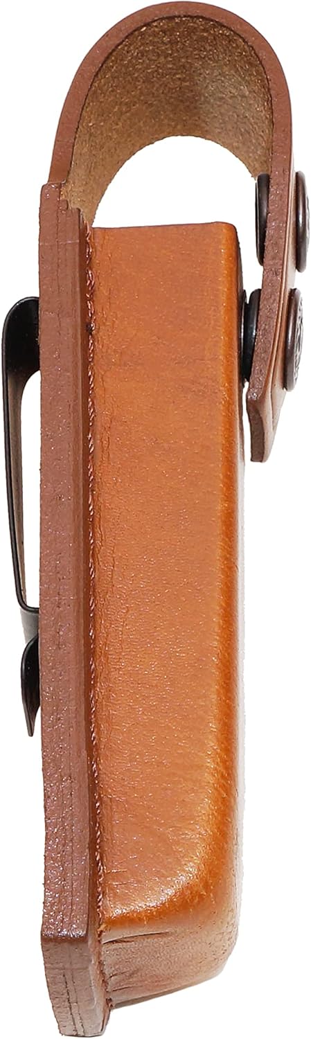 Leather Magazine Pouch for Beretta 92 with Belt Clip, Handmade Leather Single Magazine Carrier/Case (Alis005)