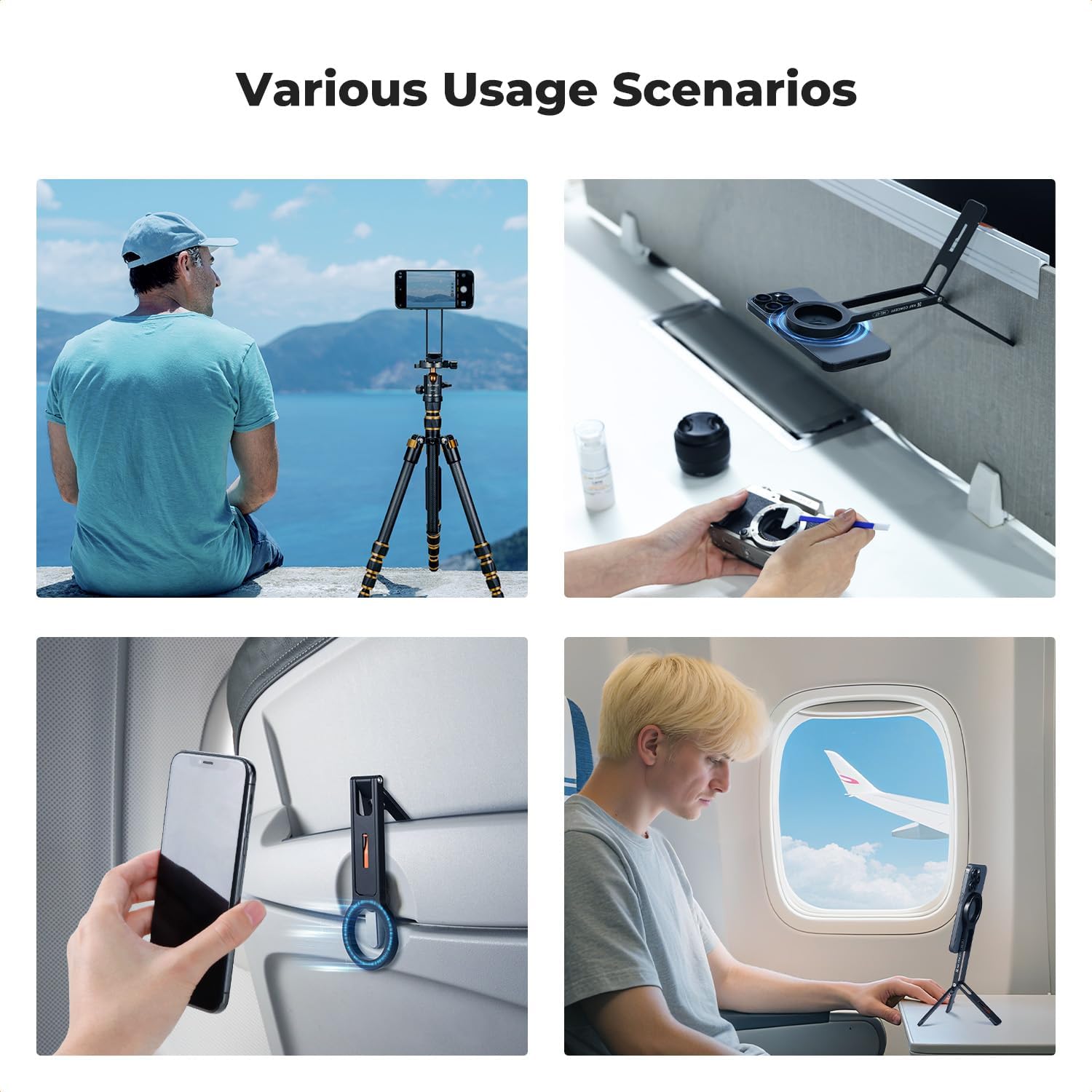 K&F CONCEPT Magnetic Phone Tripod Stand, 23N Strong Magnetic Mini Tripod Aluminium Alloy Pocket Selfie Stick, Mag Safe Phone Holder Compatible with iPhone 17 16 15 14 13 12 Series. - Image 7