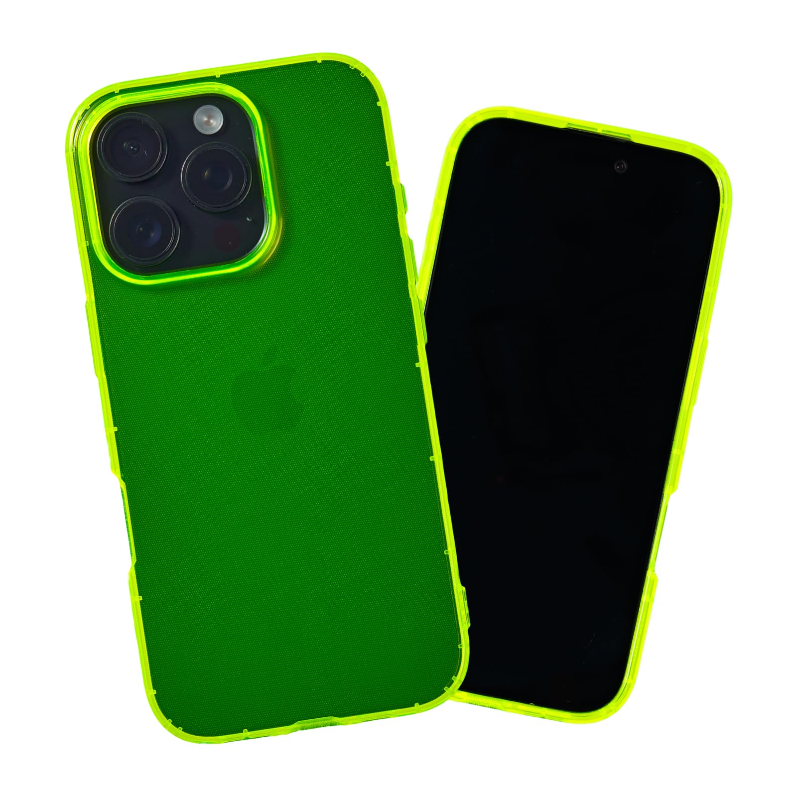 SteepLab Neon Highlighter Case for iPhone 16 Pro Max - The Grippy Jelly Case w/Protective Air Pockets (Conspicuous Neon Yellow)