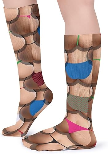 Miniatura 4 de Calcetines de decoración de vestido, calcetines cómodos y transpirables, calcetines deportivos compatibles con trasero sexy en patrón de bragas,