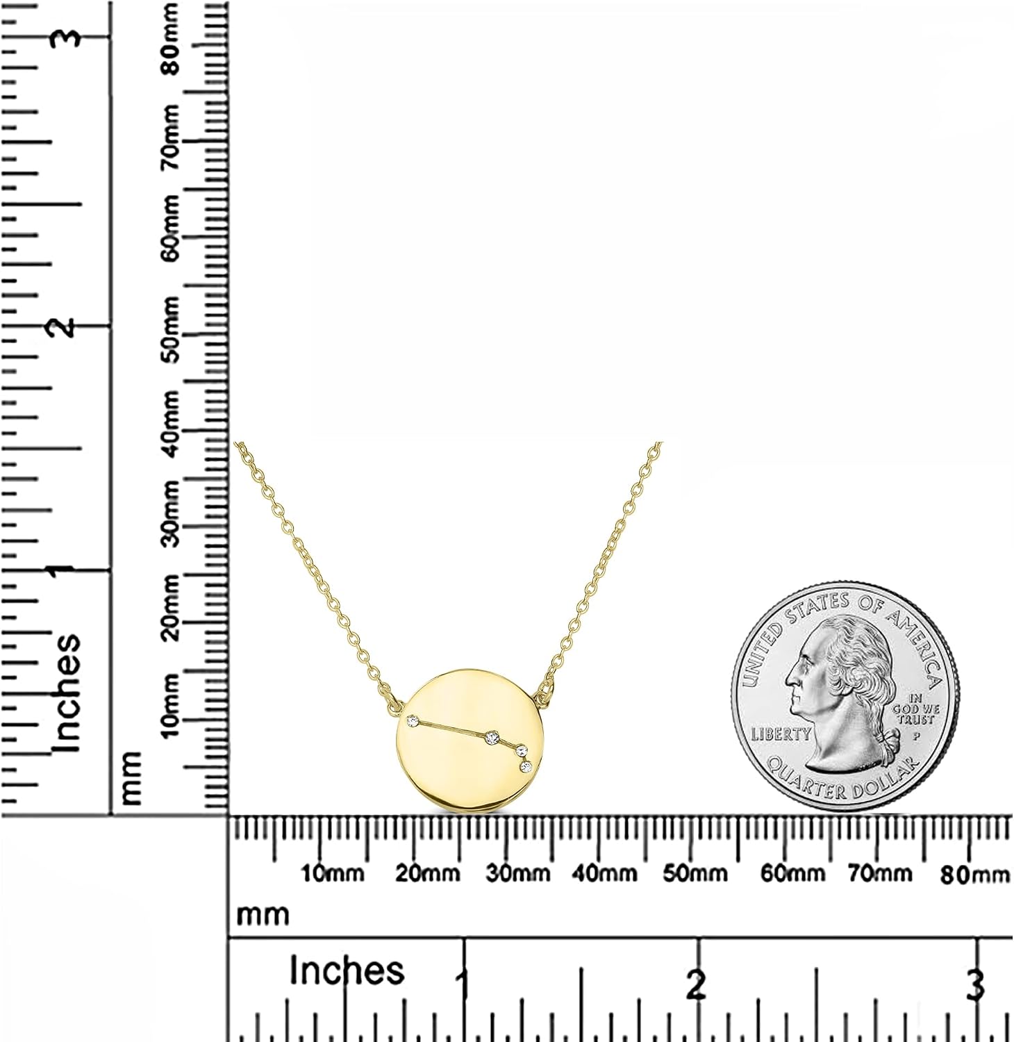 Womens Zodiac Sterling Silver and Gold Plated Crystal Pendant Necklace With 16 Inch Cable Chain Birthmonth Pendant - Jewelry Gift for her