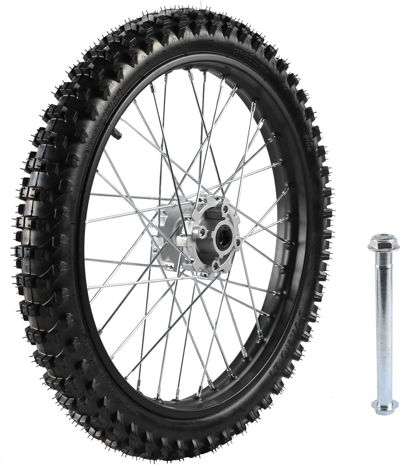 19" Inch 70/100-19 Wheel Tire Rim and Inner tube with 15mm Bearing Axle Bolt Spacers for 110cc 125cc 140cc 150cc 160cc 200cc 250cc Dirt Pit Bike Apollo CRF TaoTao SSR Motorcycle Motocross