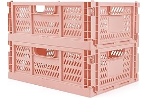Stackable Large Plastic Storage Crate in Pink: Optimal Organization for Modern Living