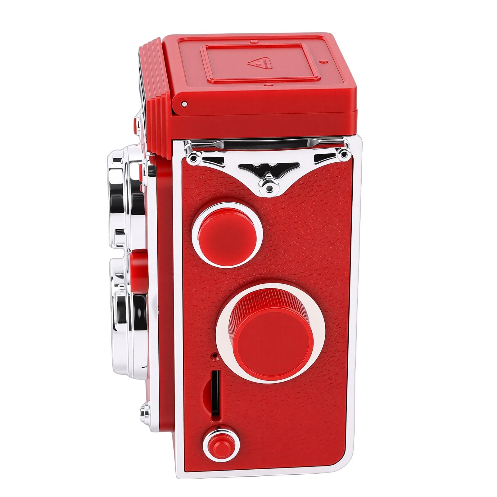Topiky Cámara Digital Vintage, Cámara Estilo Retro TLR 24M 2.7K Enfoque Automático, Portátil para Grabación Diaria de Viajes (Rojo)
