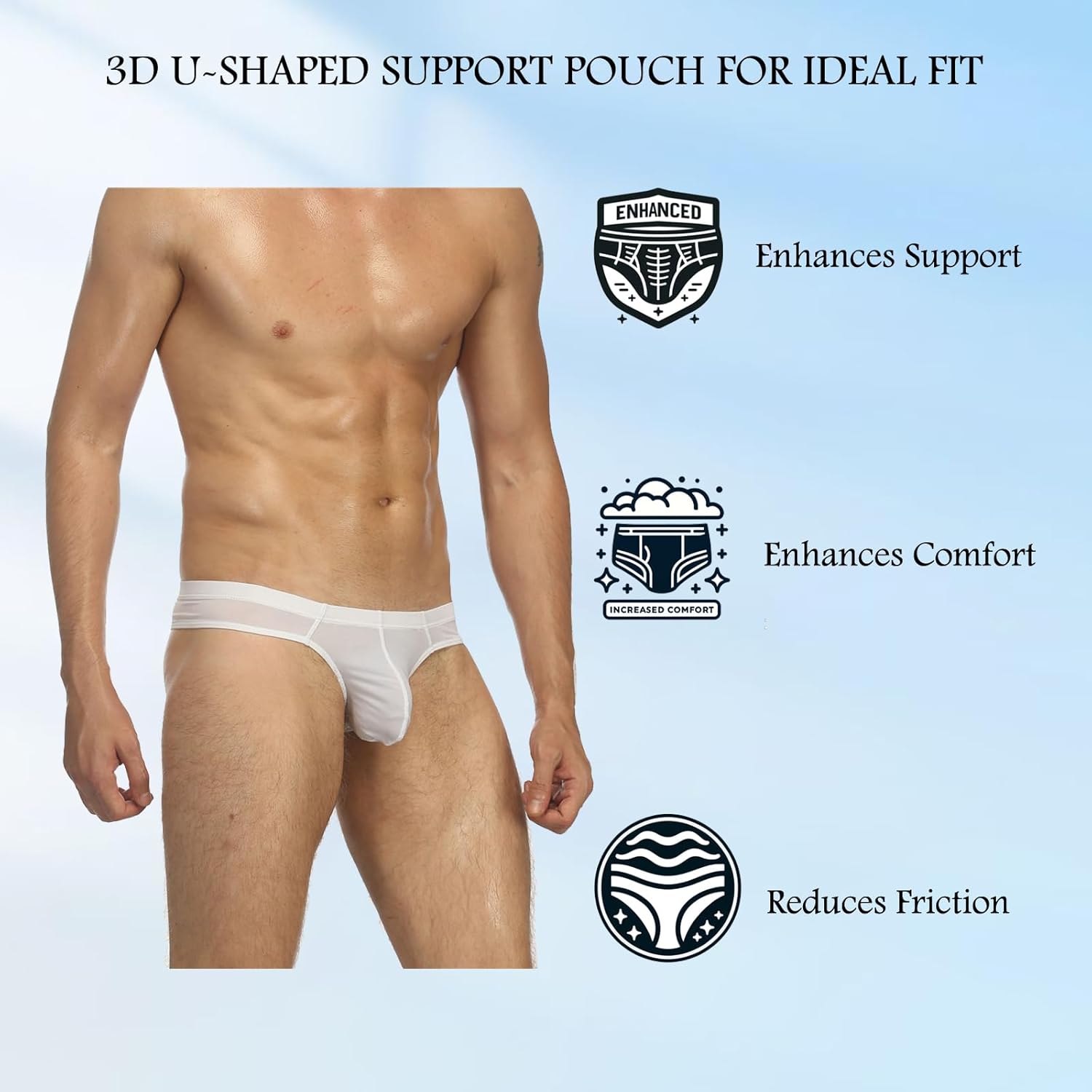 JOCKMAIL Mens Thongs Underwear JockStrap Mens Bikini Underwear G-string Jockstraps for Men Ice Silk Underwear - Image 2
