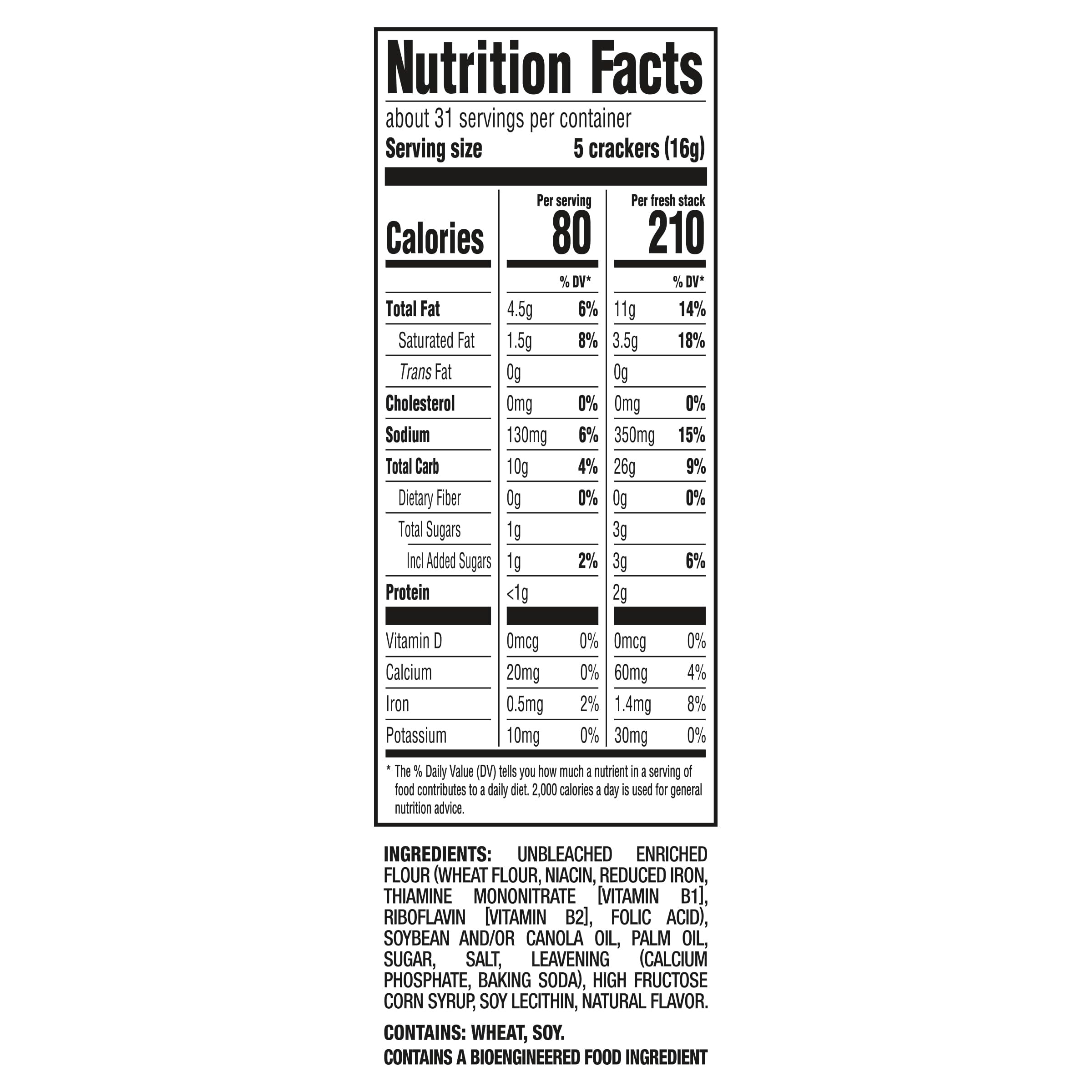 Fresh Stacks Original Crackers, Family Size, 17.8 oz