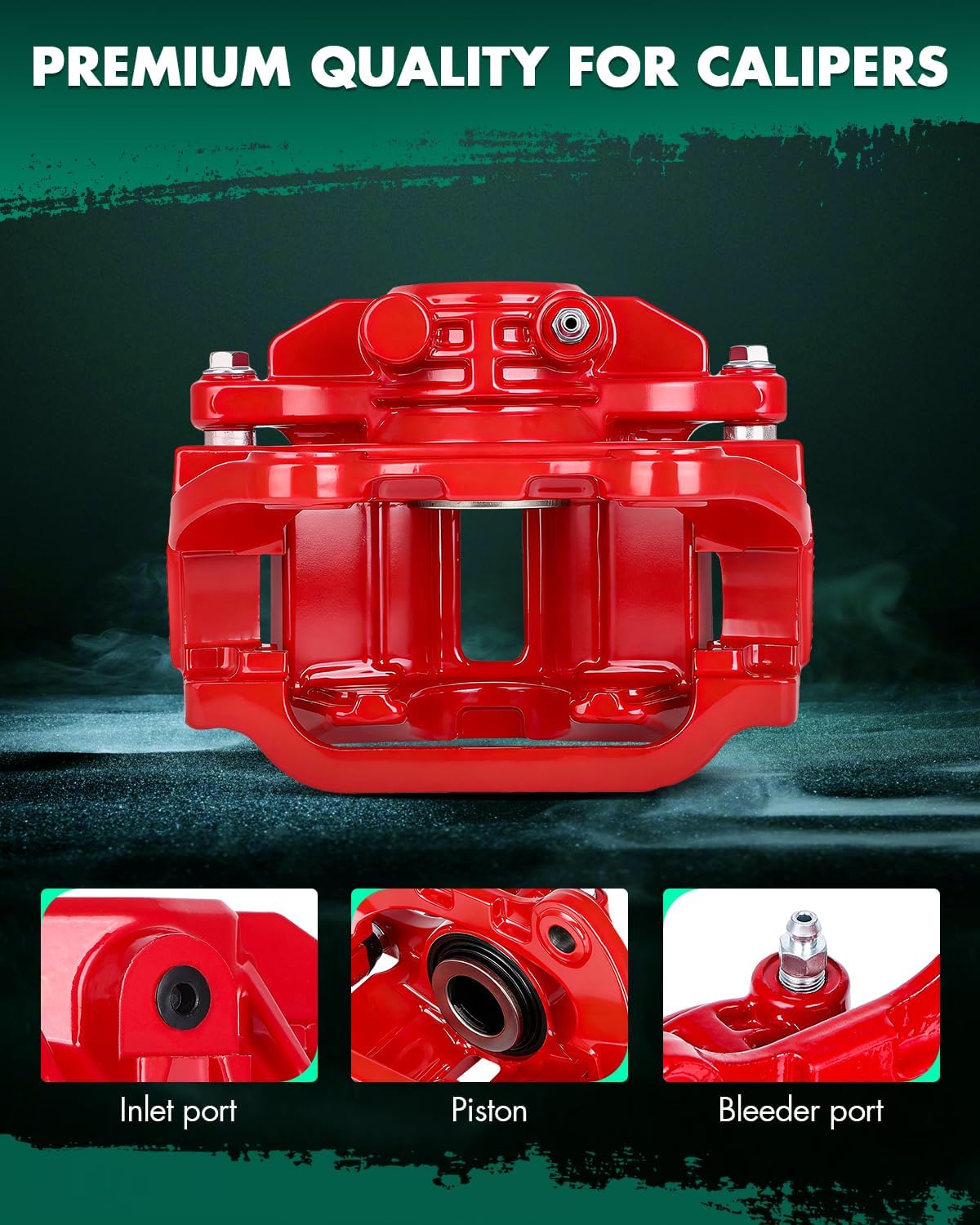 SCITOO Rear Right Brake Caliper With Bracket 18-B4727 Red Compatible For Cadillac 2000-2002 For Chevrolet 1999-2005 For GMC 1999-2005