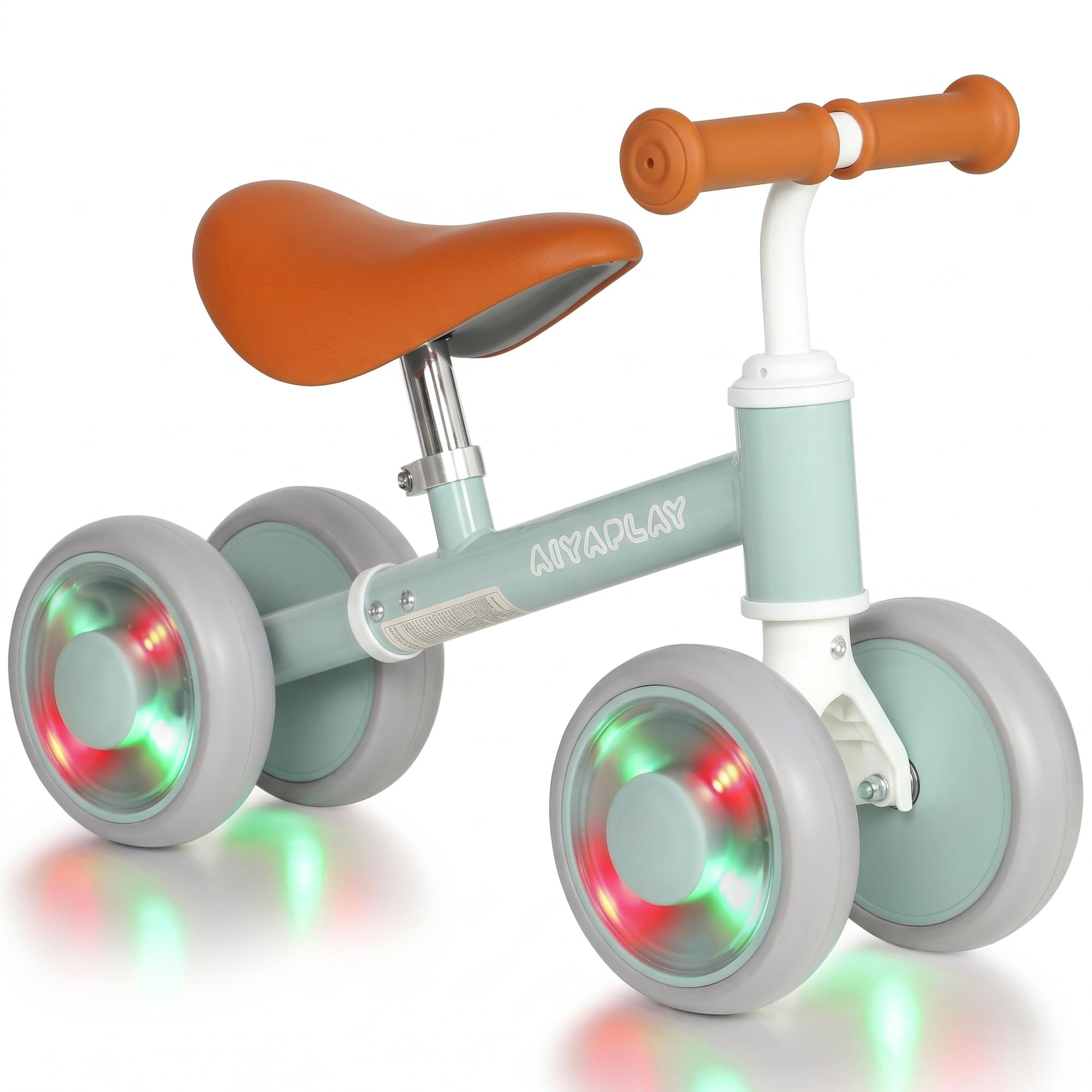 AIYAPLAY Baby Balance Bike for 1-2 Y, Light-up Toddler Balance Bike, Green
