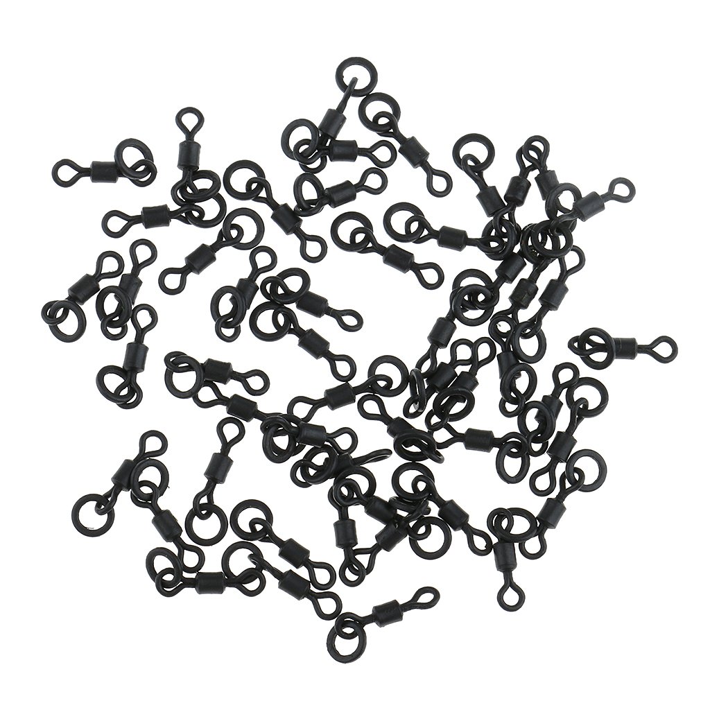 Lot de 50 émerillons pour pêche à la carpe - 20 mm - Noir